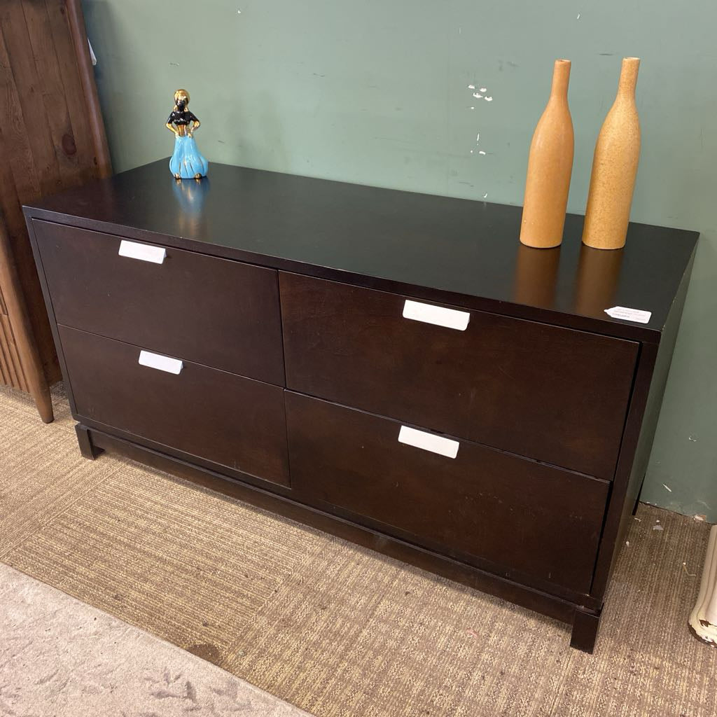 Dark Contemporary Four Drawer Chest (AS IS)