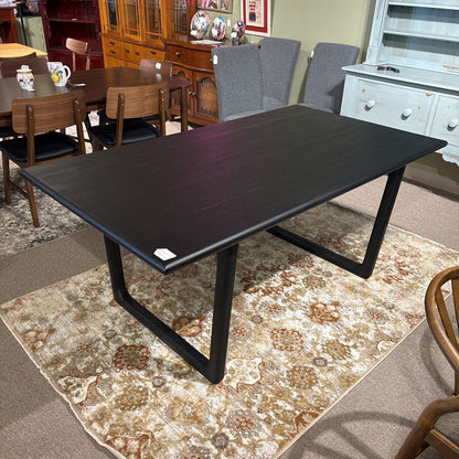 Minimalist Open Frame Black Dining Table