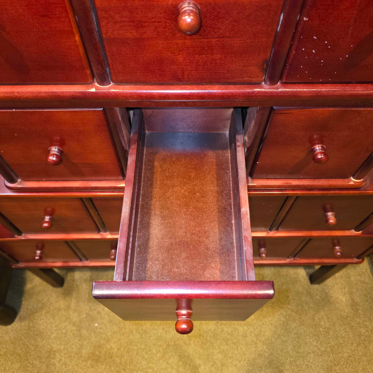 Red Tone Stacked Apothecary-Style CD Cabinet (As Is)