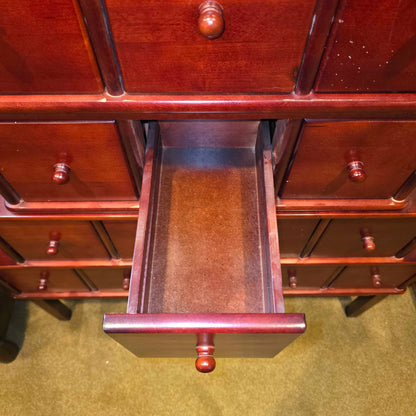 Red Tone Stacked Apothecary-Style CD Cabinet (As Is)