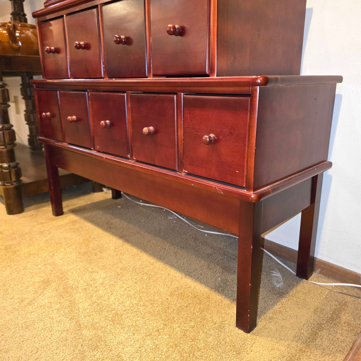 Red Tone Stacked Apothecary-Style CD Cabinet (As Is)