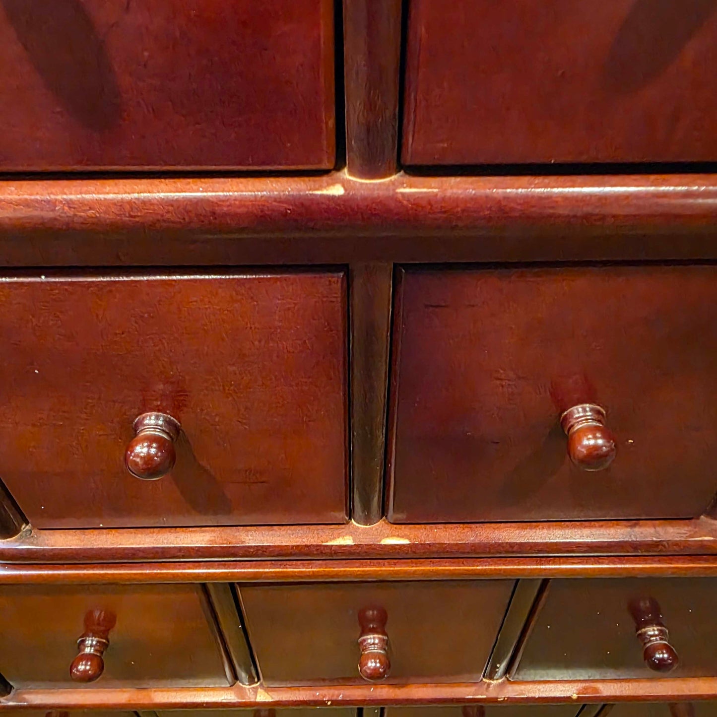 Red Tone Stacked Apothecary-Style CD Cabinet (As Is)