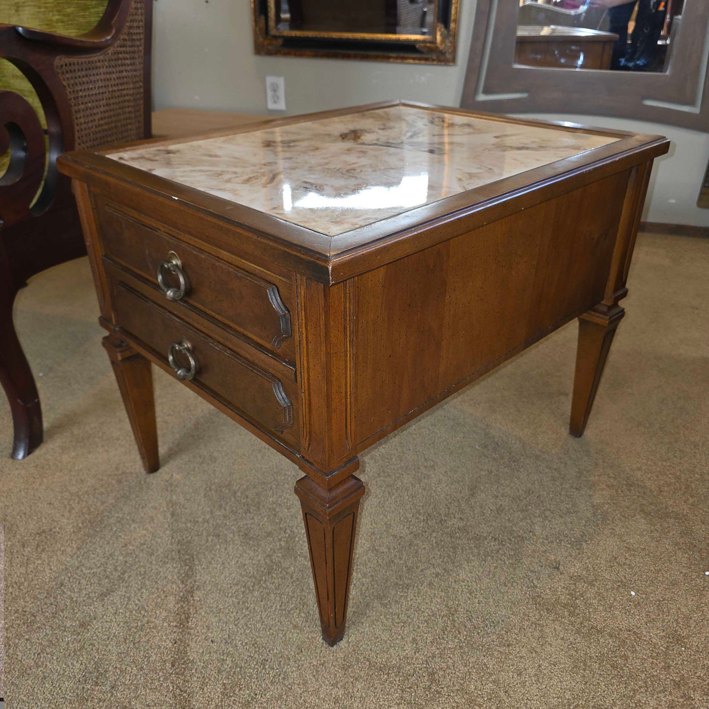 Marble Top Nighstand (AS IS- Chip)
