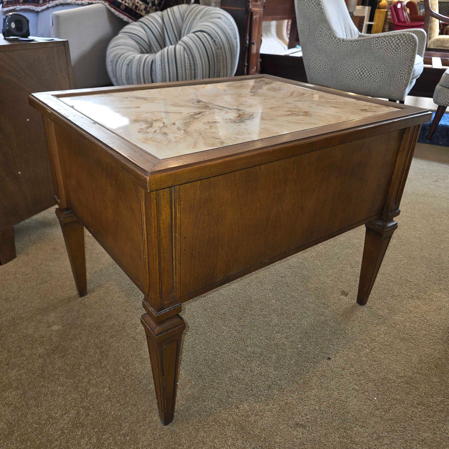 Marble Top Nighstand (AS IS- Chip)