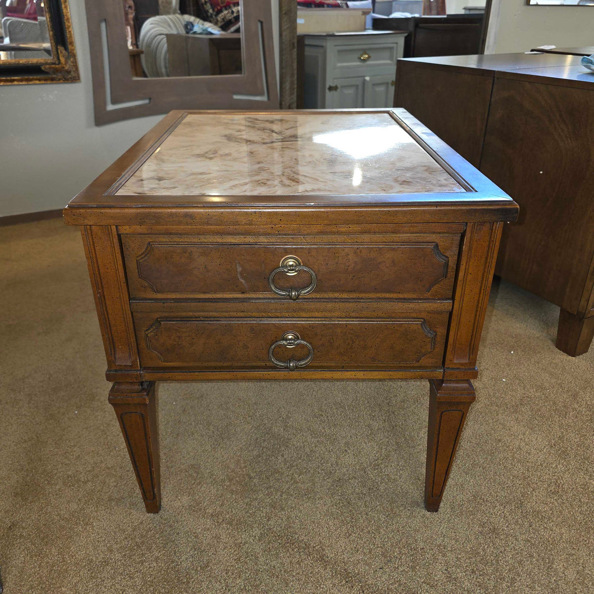 Marble Top Nighstand (AS IS- Chip)
