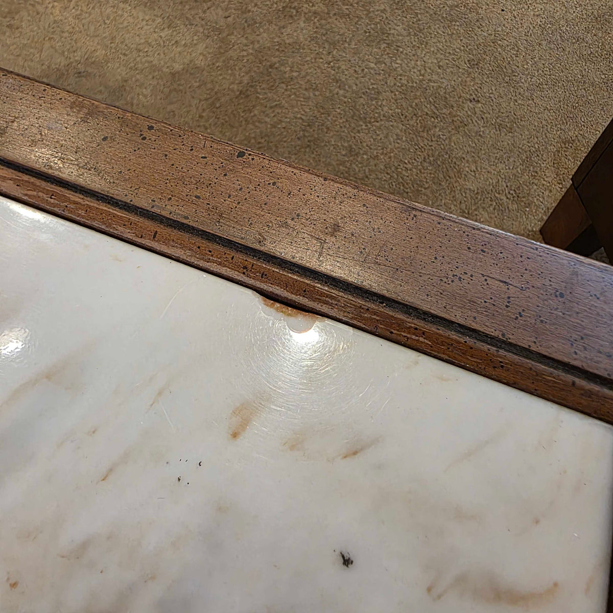 Marble Top Nighstand (AS IS- Chip)