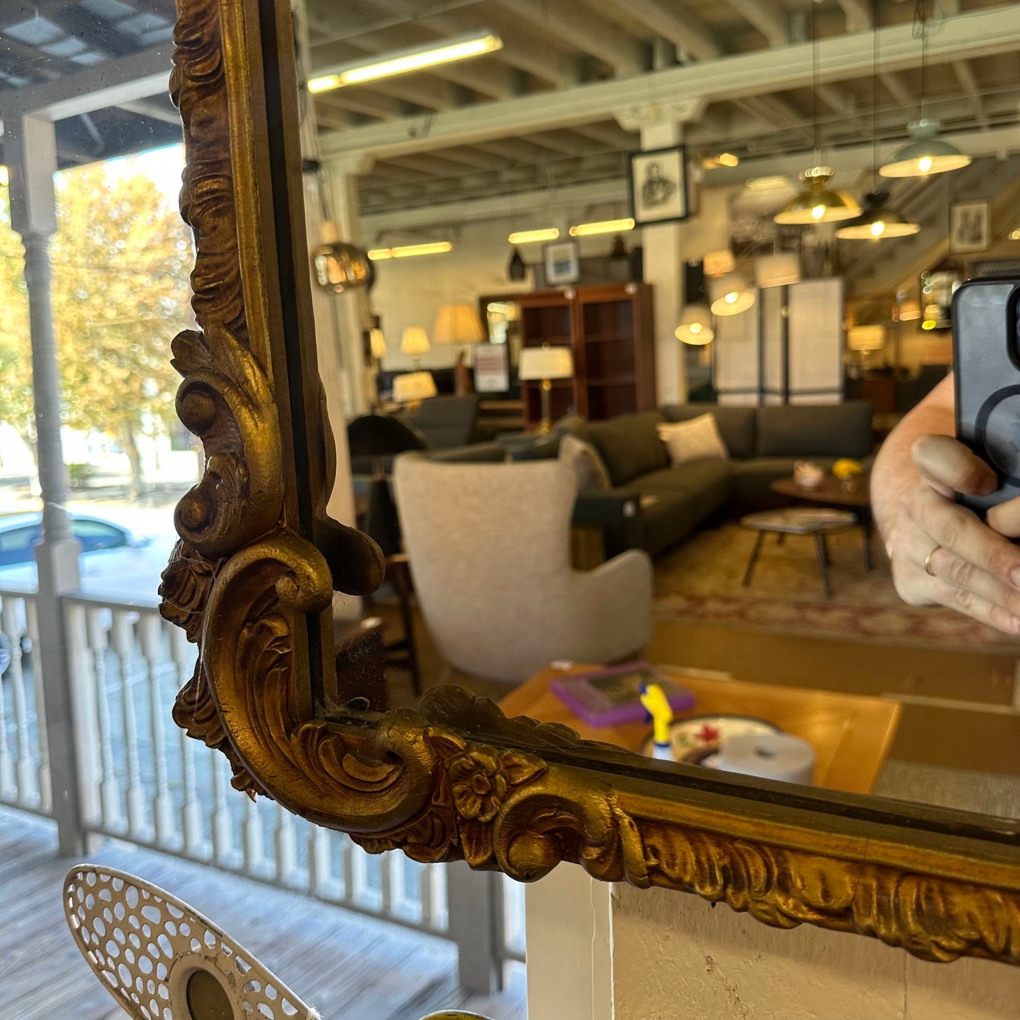 Gilded Floral Frame Mirror
