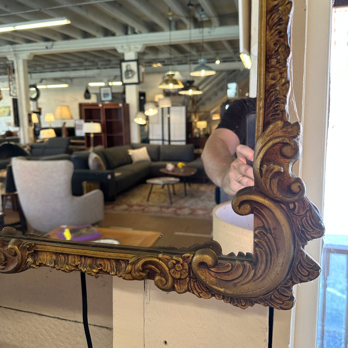 Gilded Floral Frame Mirror