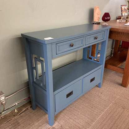 Bluey Greyish Farmhouse Four Drawer Console