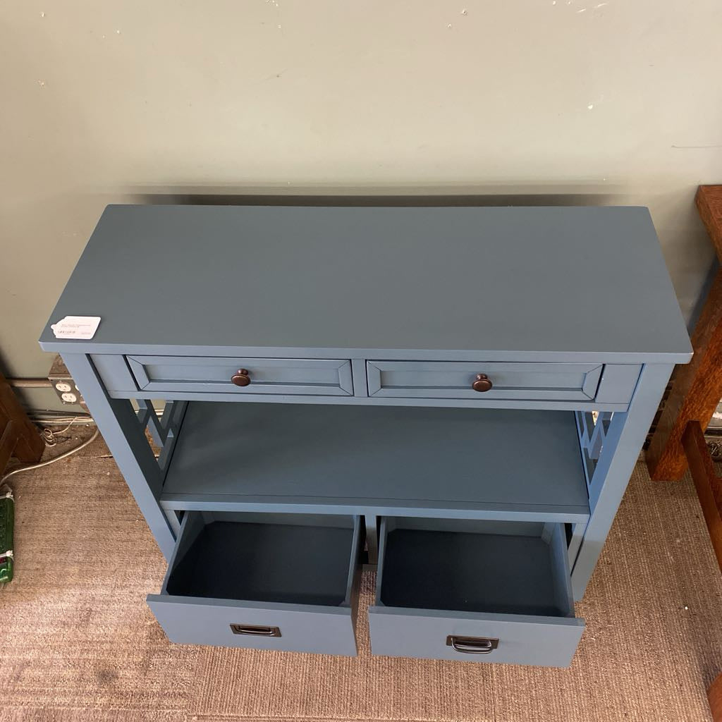 Bluey Greyish Farmhouse Four Drawer Console