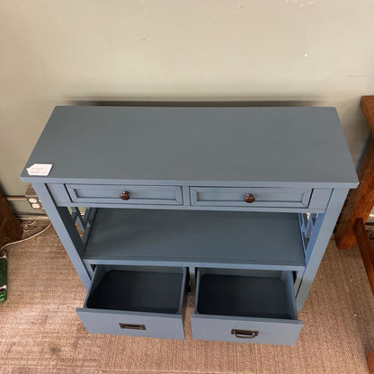 Bluey Greyish Farmhouse Four Drawer Console