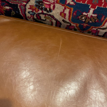 West Elm Saddle Vegan Leather Large Square Ottoman