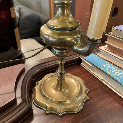 19th Century Double Candlestick Whale Oil Lamp