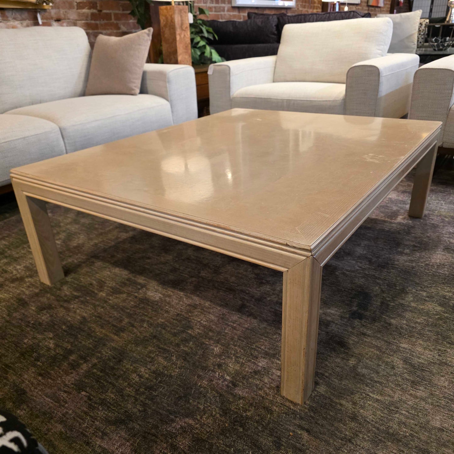Henredon Cream Large Rectangular Coffee Table