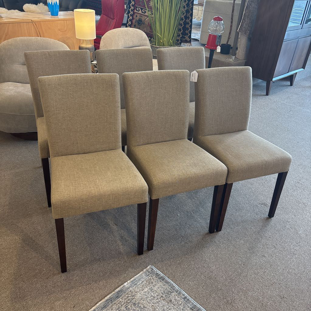 Crate & Barrel Taupe Upholstered Dining Chair (SET OF 6)