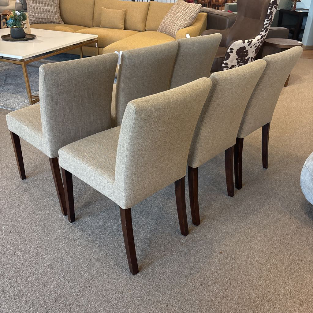Crate & Barrel Taupe Upholstered Dining Chair (SET OF 6)