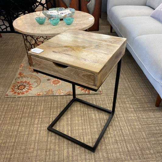 Mango Wood One Drawer C Table