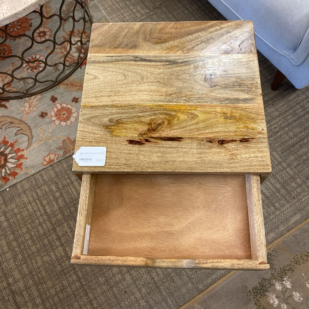 Mango Wood One Drawer C Table
