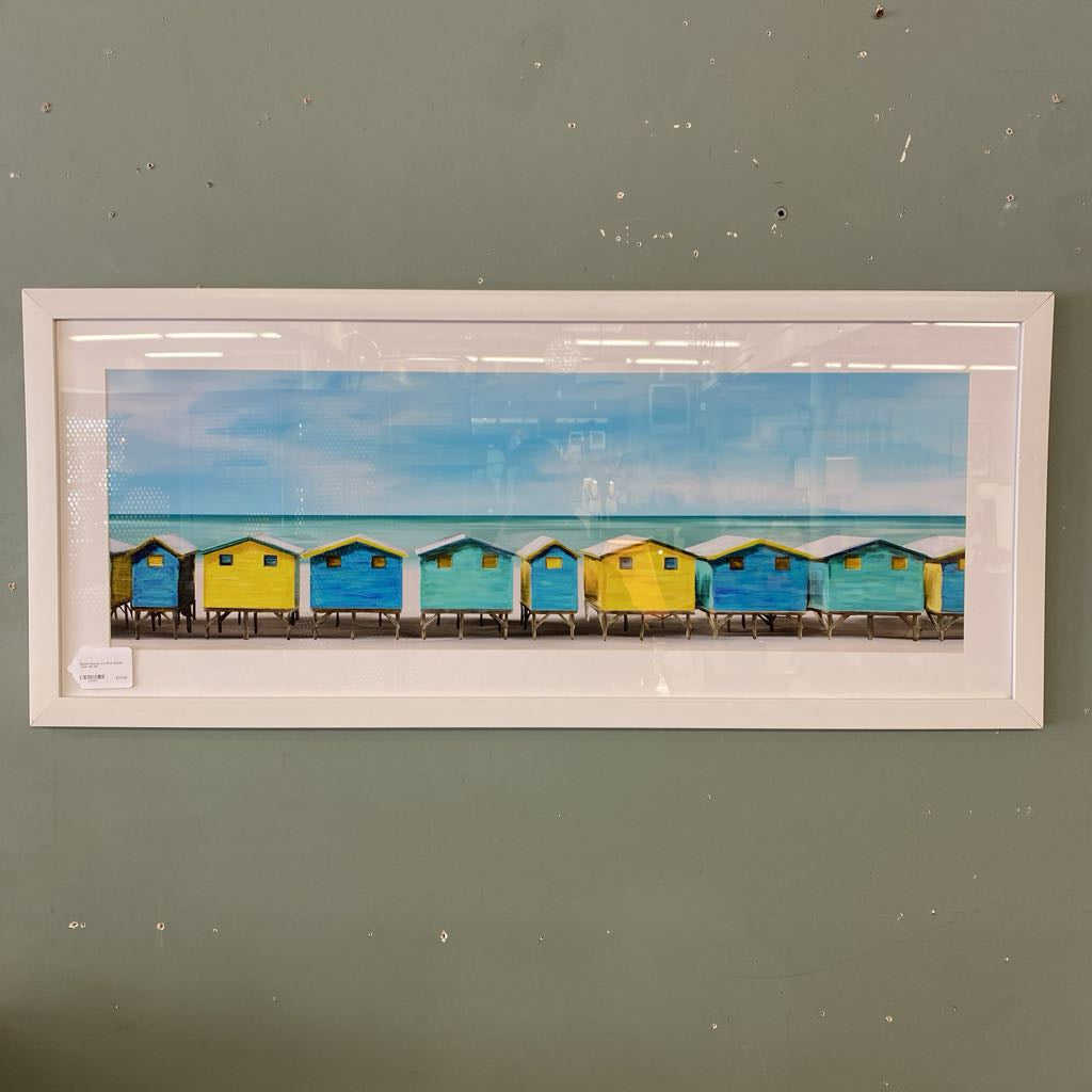Beach Houses in a Row Ocean View Art