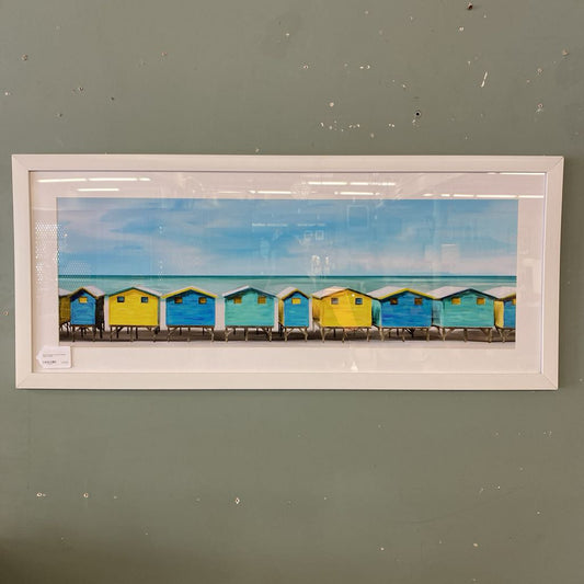 Beach Houses in a Row Ocean View Art