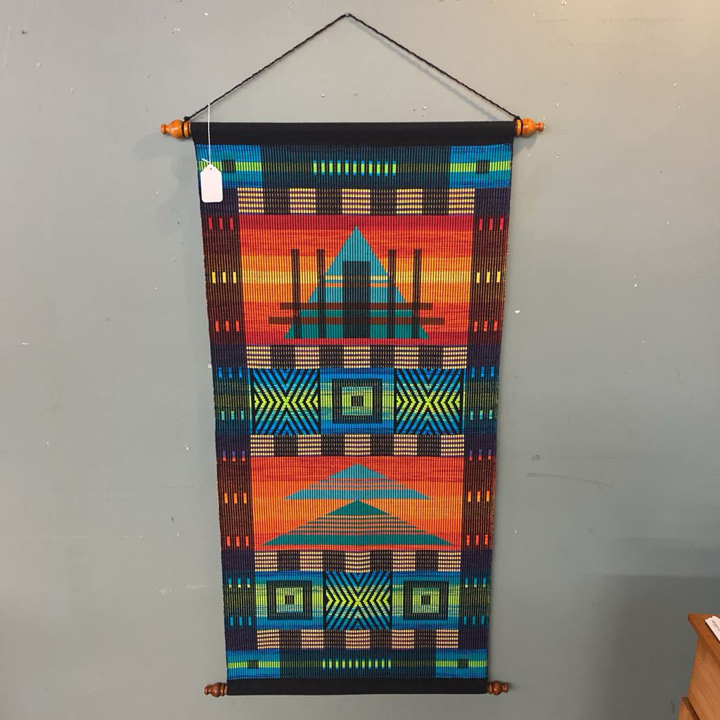 Sri Lanka Dumbara Colorful Geometric Pattern Tapestry