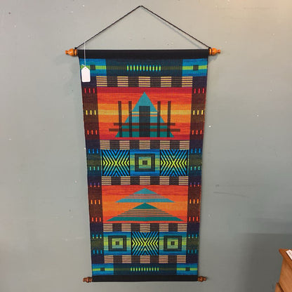 Sri Lanka Dumbara Colorful Geometric Pattern Tapestry
