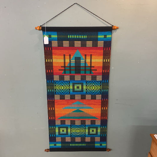 Sri Lanka Dumbara Colorful Geometric Pattern Tapestry