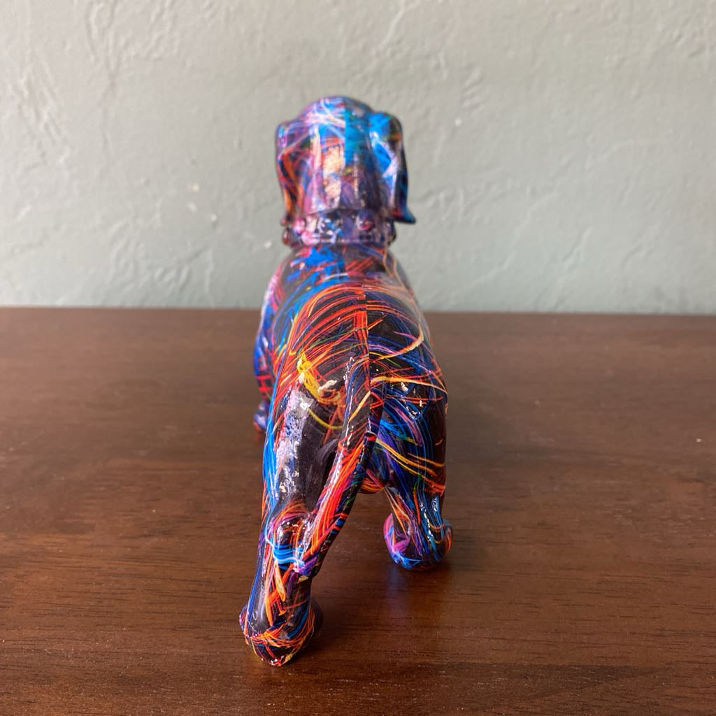 Colorful Line Resin Dachshund Decor