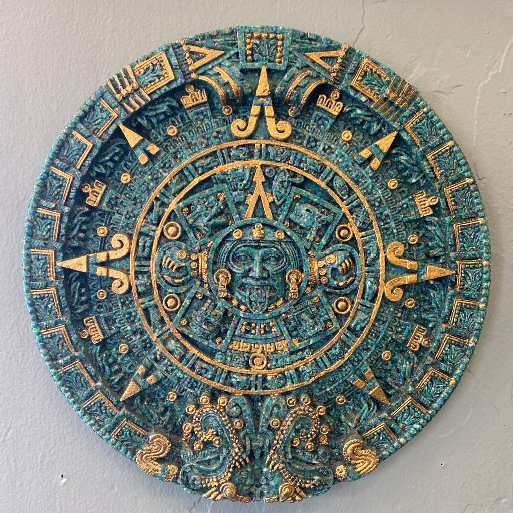 Mexican Aztec Green & Gold Calendar