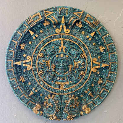 Mexican Aztec Green & Gold Calendar