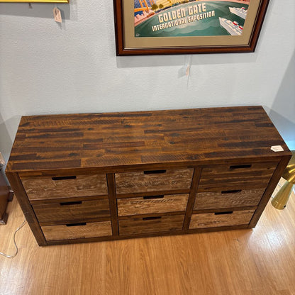 Recycled Wood 9 Drawer Sideboard