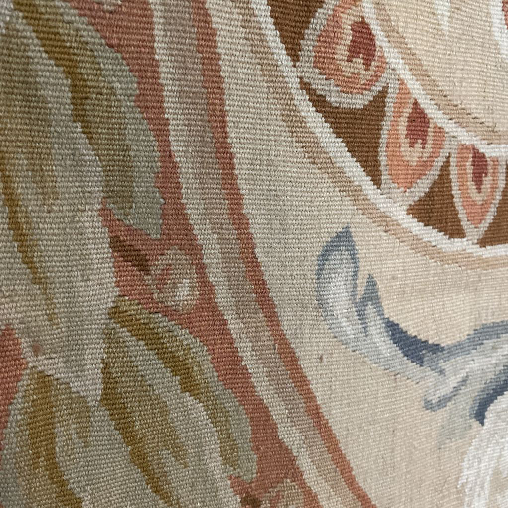 8 x 10 Needlepoint with Black Background Aubusson French Area Rug #23
