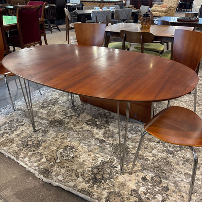Extendable Cherry Wood Dining Table w/ Two Leafs w/ Set of 6 Chairs