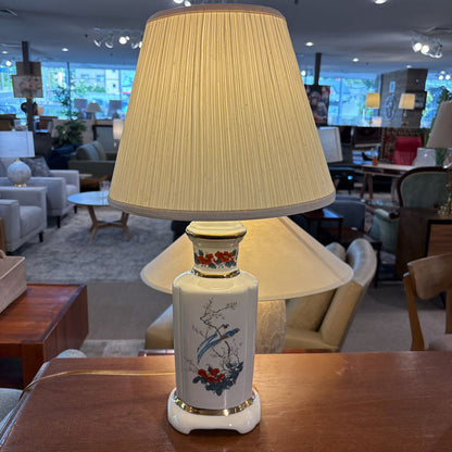 Ceramic Table Lamp w/Painted Bird Decor
