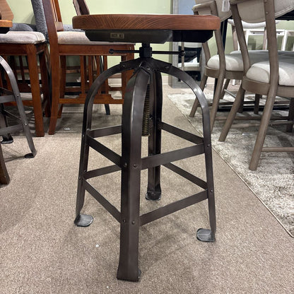 Industrial Style Solid Wood Seat Bar Stool