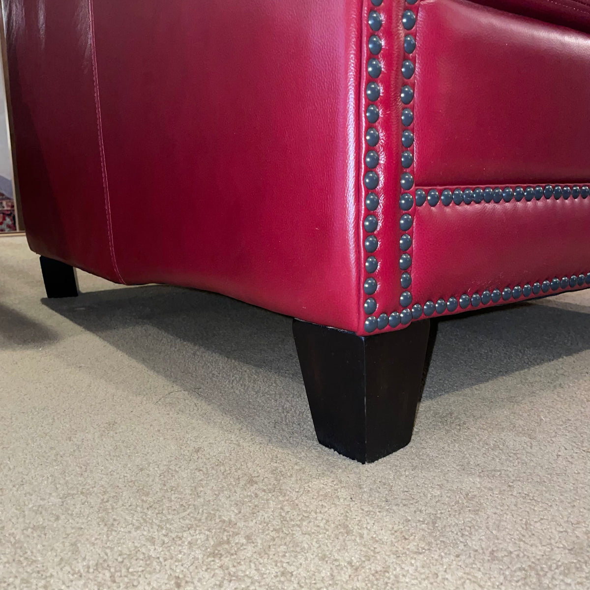 Red Leather Studded Accent Chair U ACCENT CHAIRS