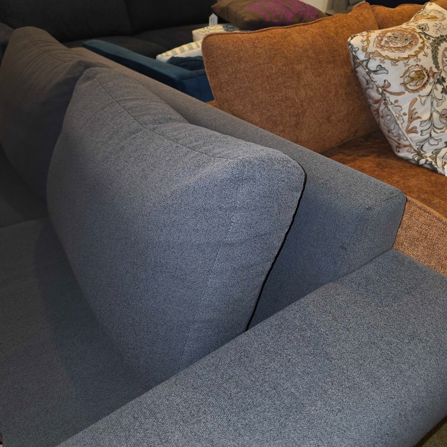 Gray Two Seat Low Sitting Sofa