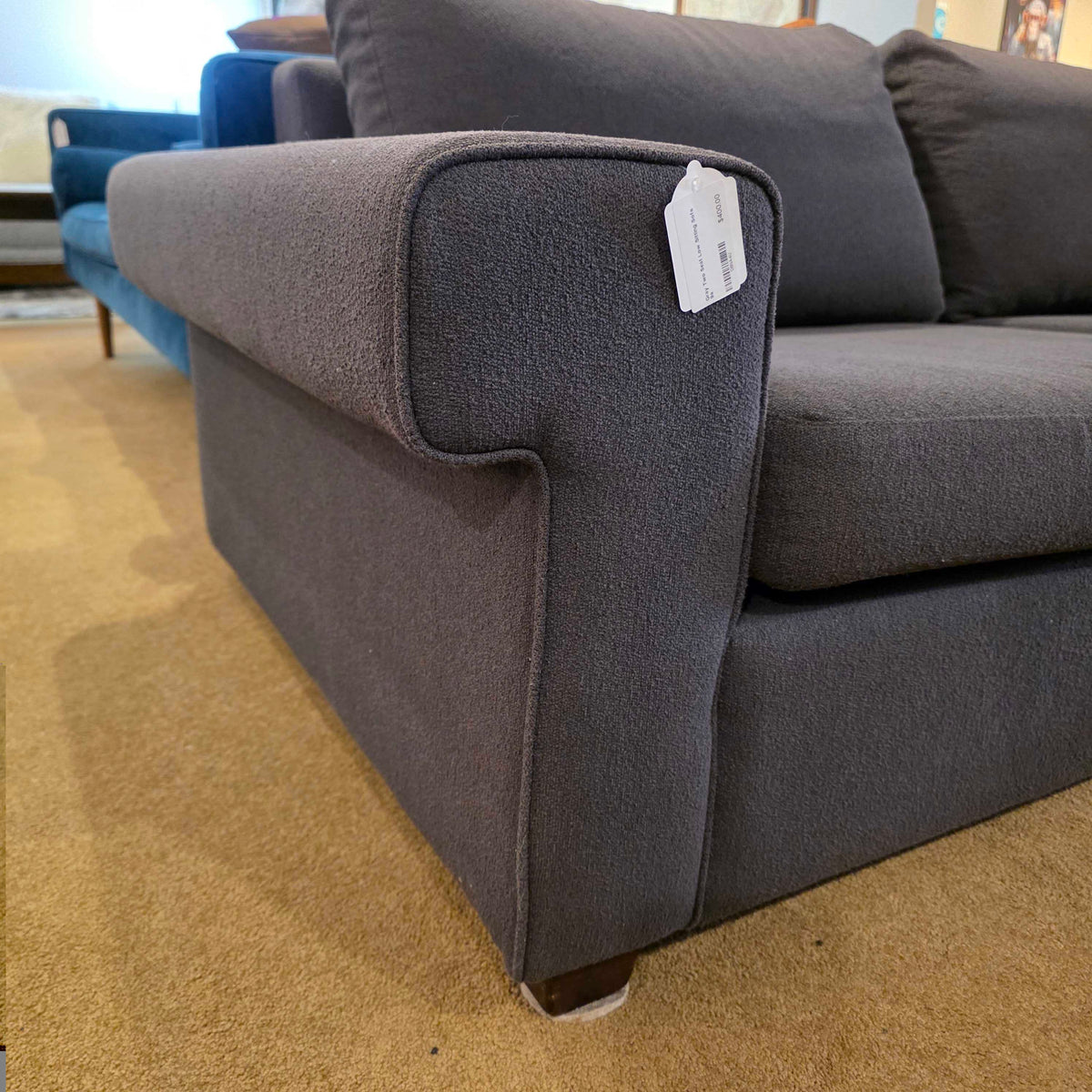 Gray Two Seat Low Sitting Sofa