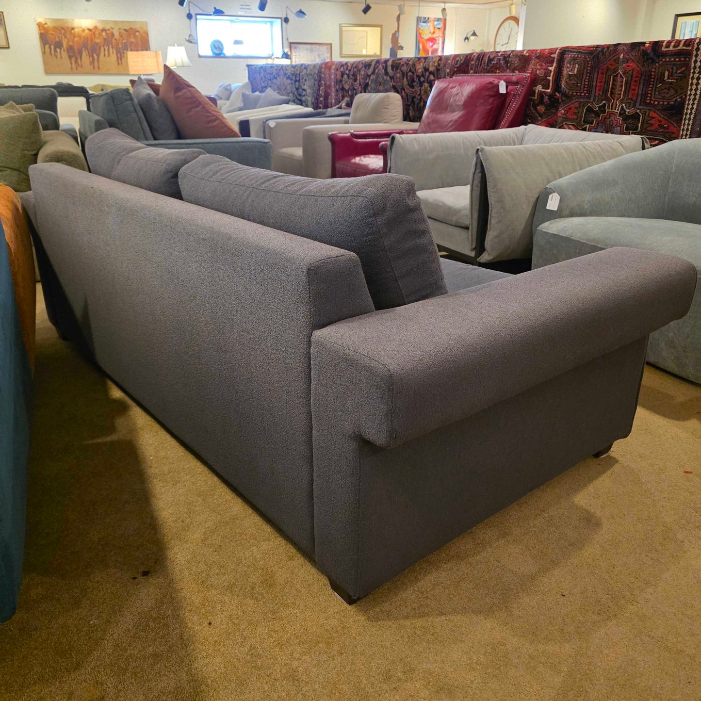 Gray Two Seat Low Sitting Sofa