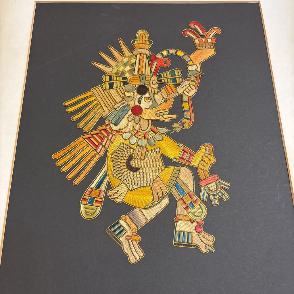 Quetzalcoatl Aztec Straw Art