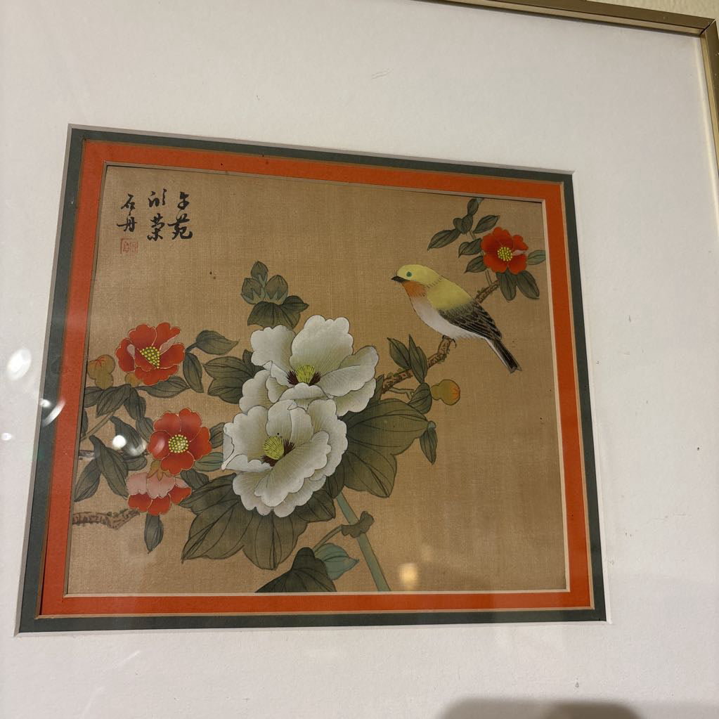 Flower & Bird Silk Art