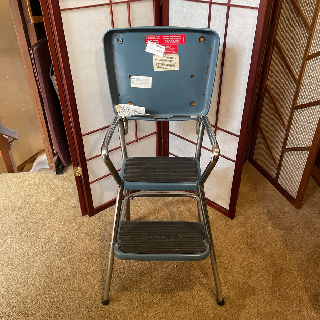 Blue Upholstered Cosco Kitchen Stool C STOOLS