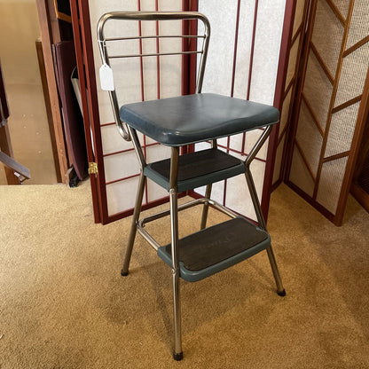 Blue Upholstered Cosco Kitchen Stool C STOOLS