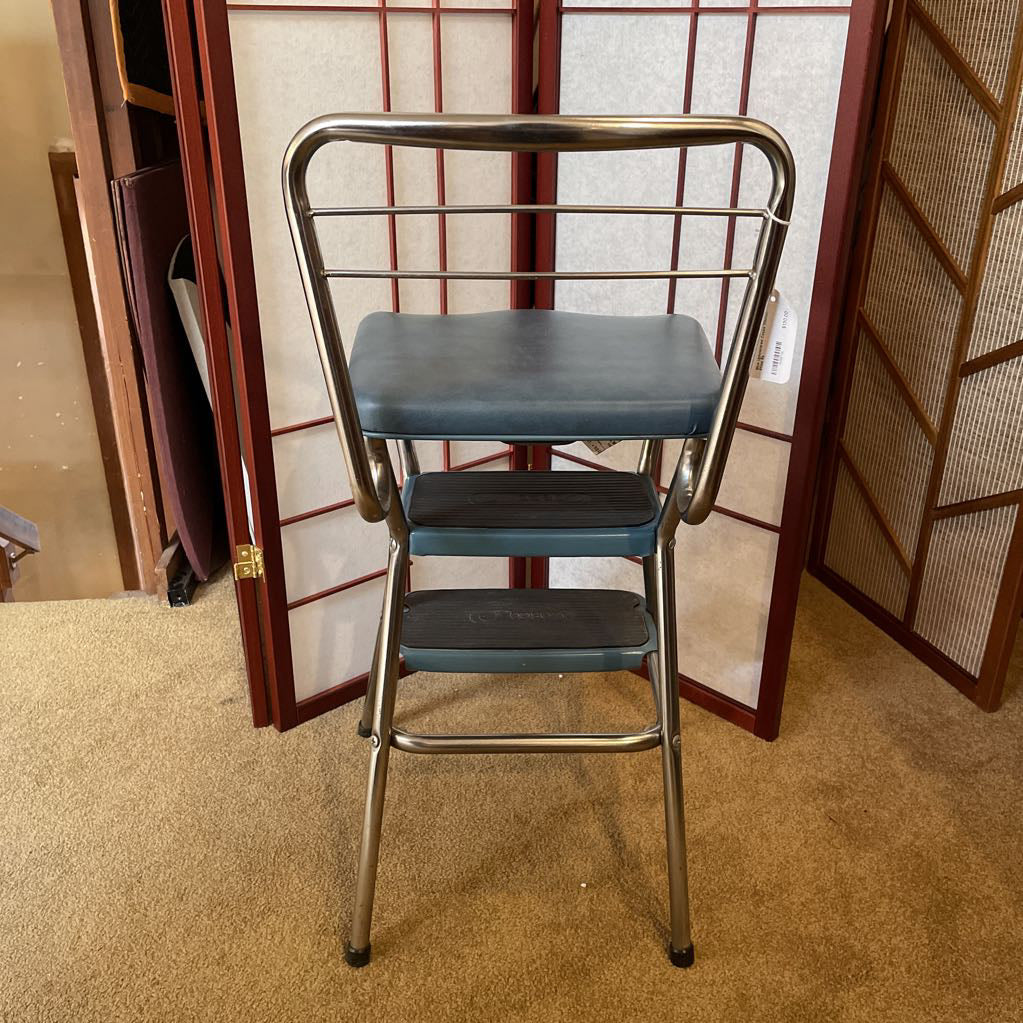 Blue Upholstered Cosco Kitchen Stool C STOOLS