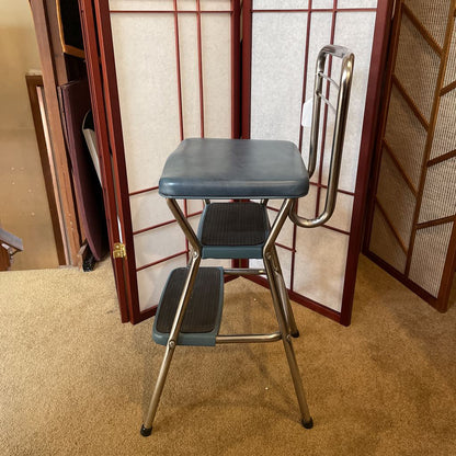 Blue Upholstered Cosco Kitchen Stool C STOOLS