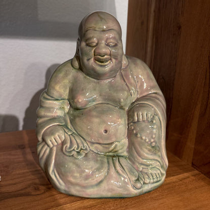 Green Ceramic Laughing Budda