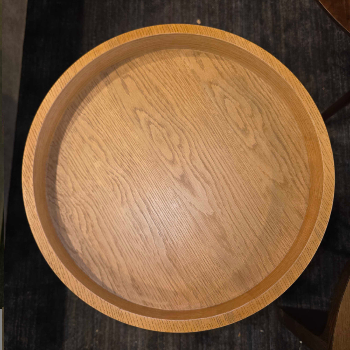 Round Wood and Metal Table/Stand