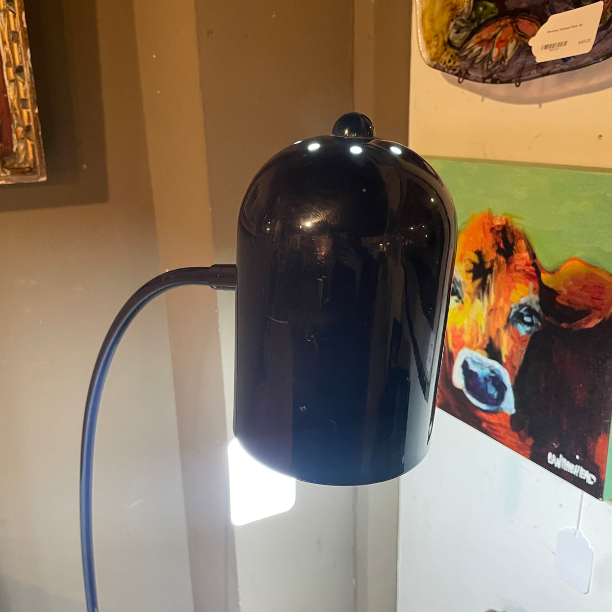 Navy Blue Curved Neck Floor Lamp LAMPS