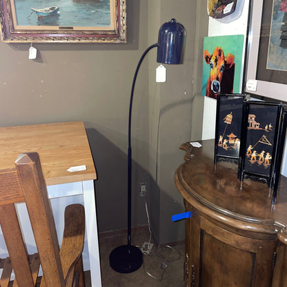 Navy Blue Curved Neck Floor Lamp LAMPS