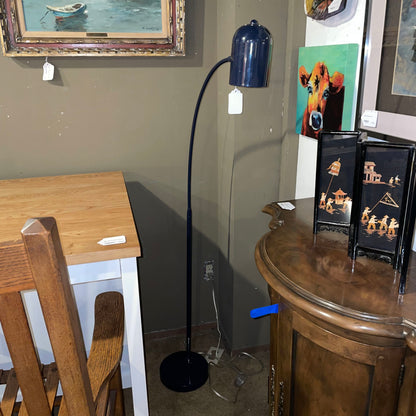 Navy Blue Curved Neck Floor Lamp LAMPS